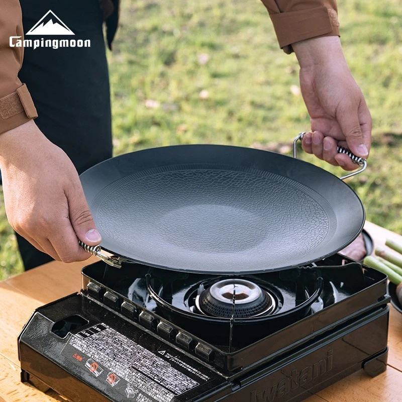 

CAMPINGMOON GRW-33F Non Stick Baking Tray Crushed Stone Medium Size Frying Pan Kitchen Cooking Foldable Barbecue Plate