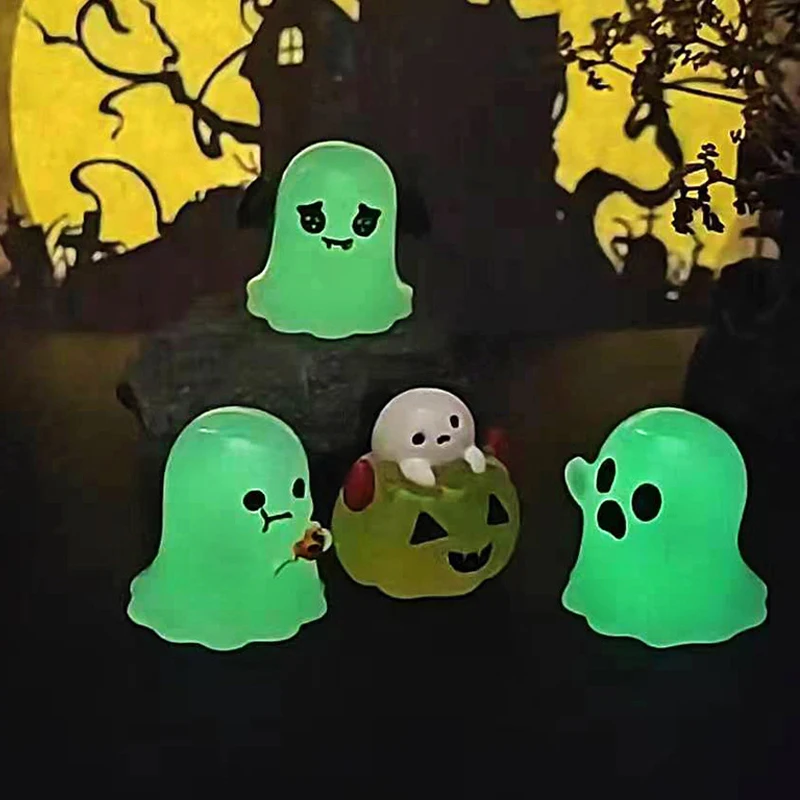 1Pc Mini Halloween Luminoso Micro Paesaggio Figurina in Miniatura Mestiere in Resina Mini Fata Giardino Glow In Dark Ornamenti