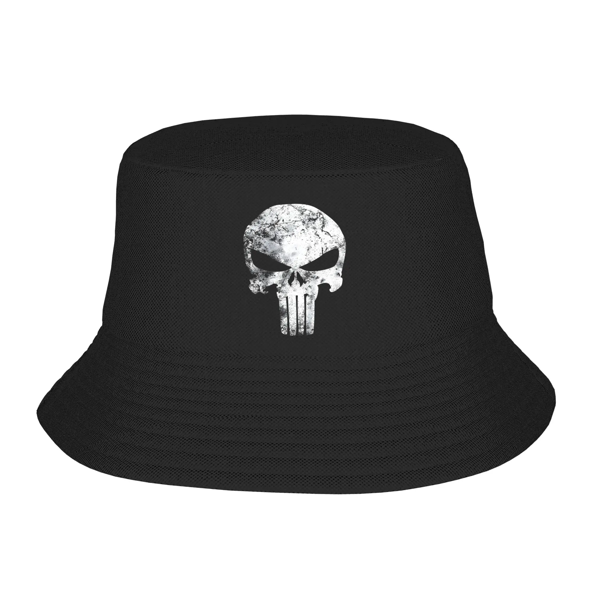 Comic Skull Bucket Hat  Hawaii Fisherman Caps For Men Women Casual Travel Hiking Sun Hats Foldable Printed Cap