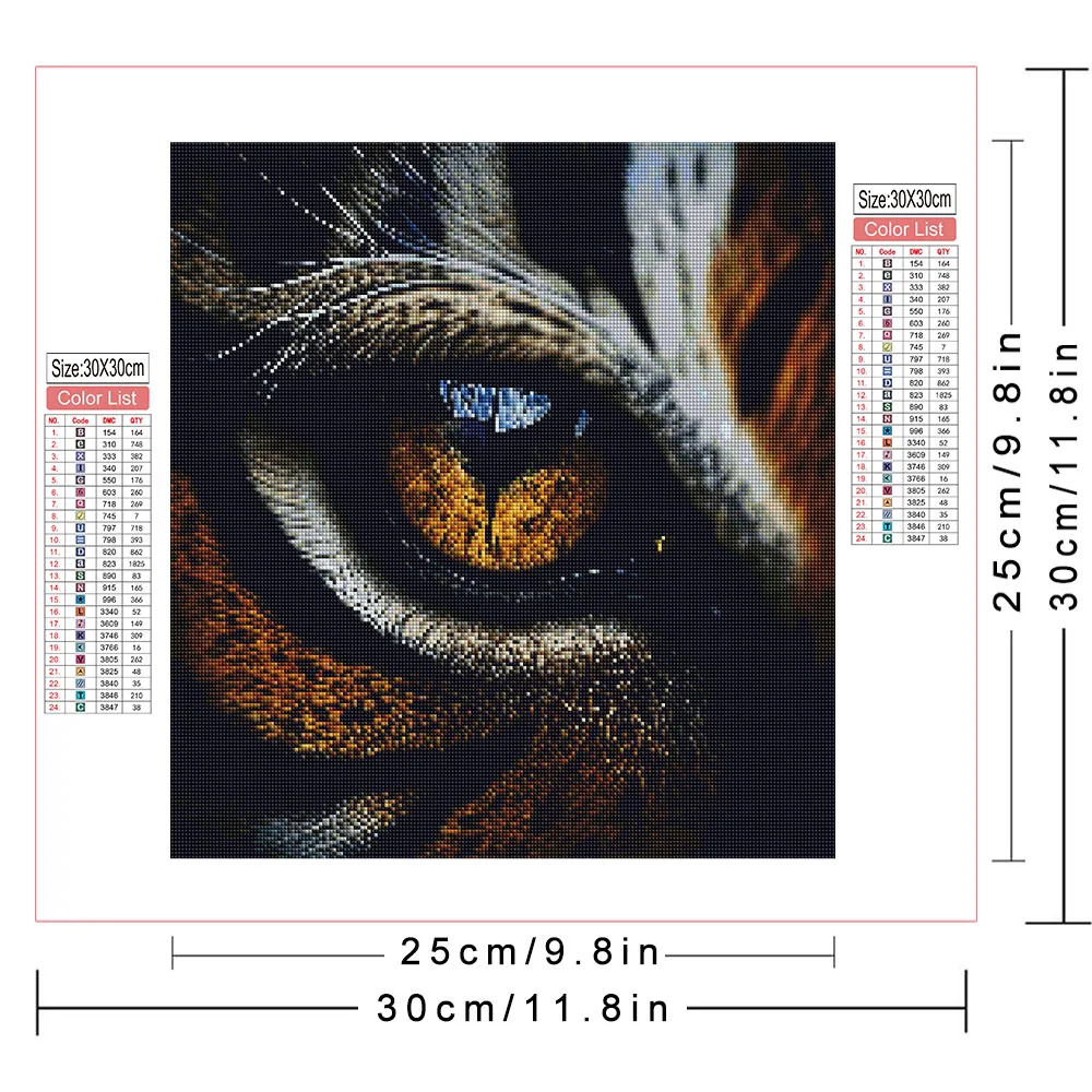 AZQSD New Diamond Painting 2026 Eye Tiger Animal Diamond Mosaic On The Basement Personalized Gifts Adult Crafts Home Decorative