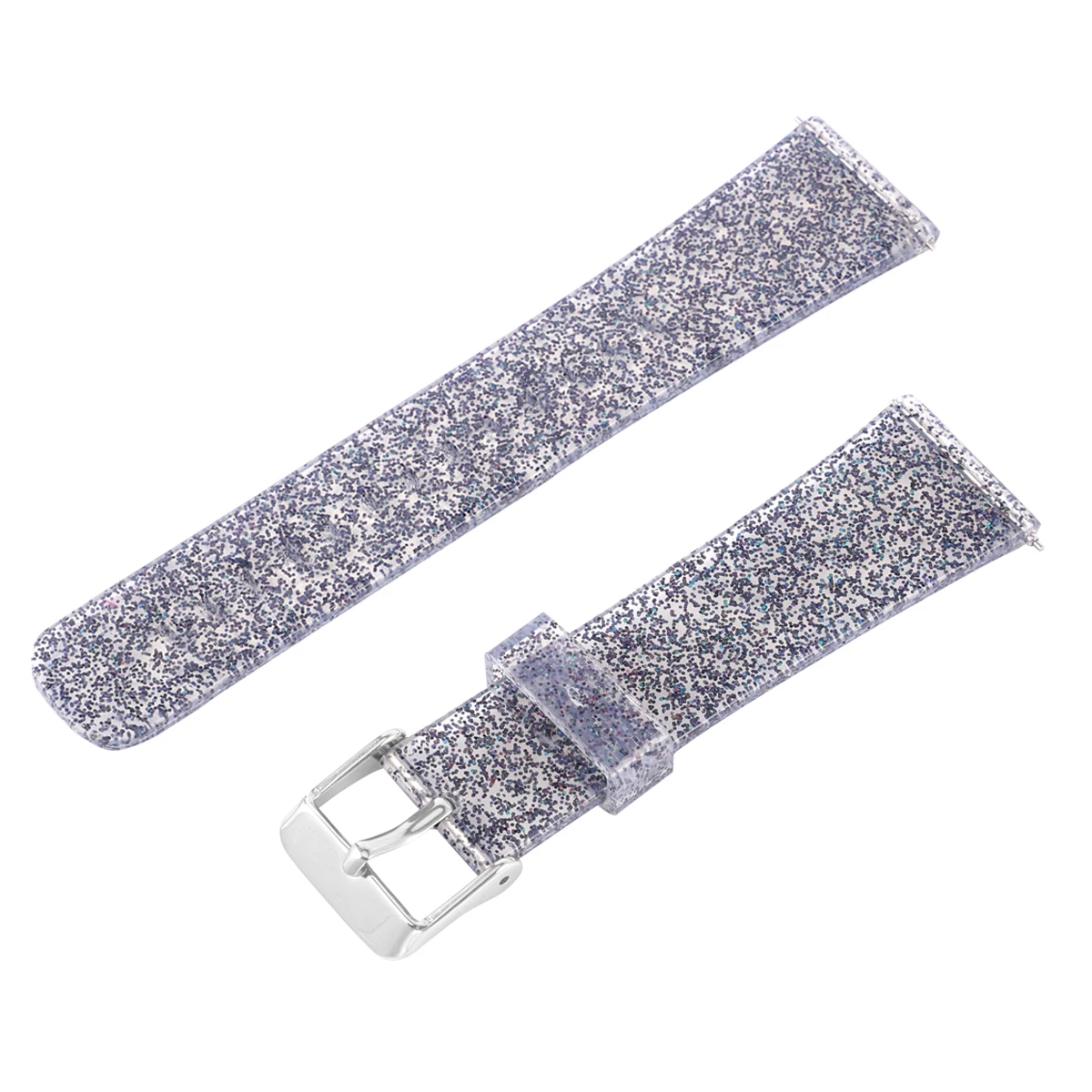 

Silicone Watchband Flash Powder Smart Watch Strap Replacement Wrist Band For Black Sports Travel Fashion Accessory