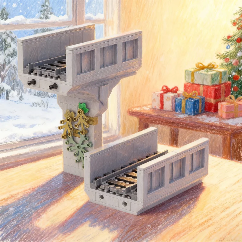 

279 деталей MOC Городские поезда Модульный городской пейзаж Модель железнодорожной линии на высоком ходу Конструктор Архитектурная игрушка Рождественские подарки для детей