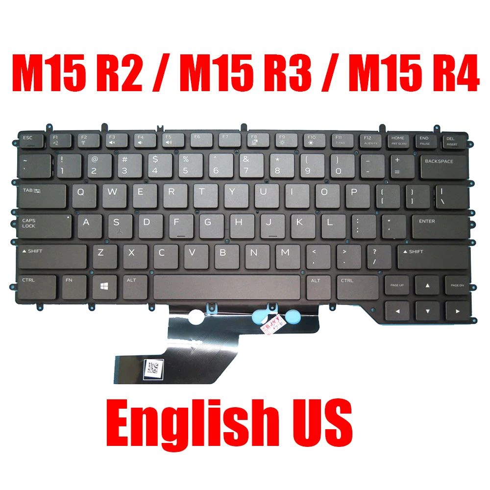 

Английская американская клавиатура для ноутбука Alienware M15 R2/M15 R3/M15 R4 03CN77 3CN77 NSK-QGBBC 0080CF 080CF NSK-QGABC 01 с подсветкой