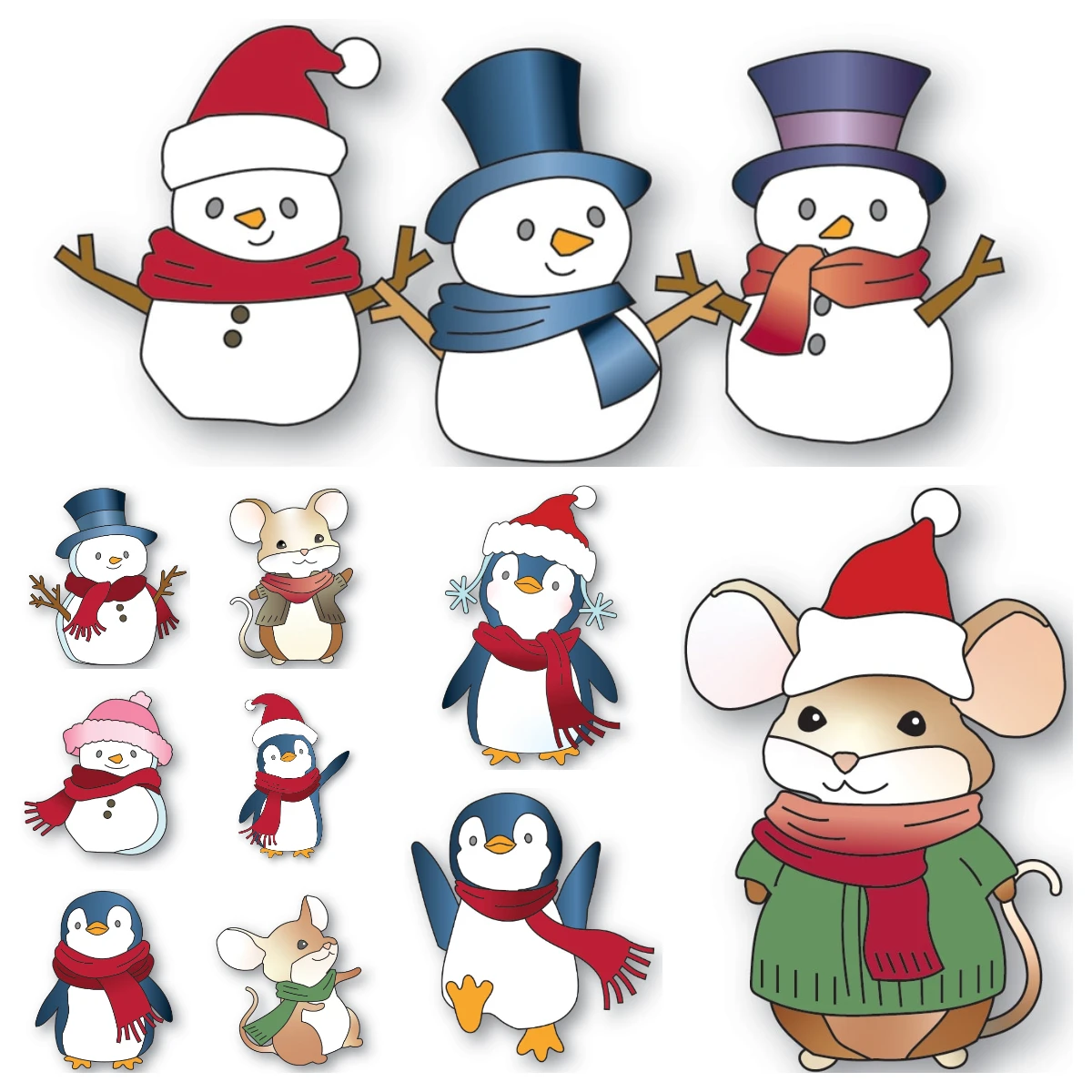 

Scrapbooking Diary 2025 New Cutting Dies Merry Christmas Marker Script Dies Snowman Scalloped Frames Dies Template DIY Handmade