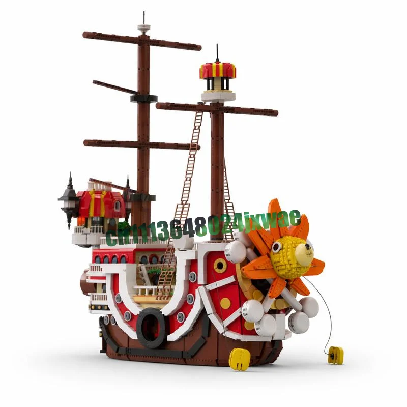 8943PCS Anime Pirate Ship Cartoon Sailing Vessel Custom Building Blocks Assembly Educational Collection Display Festival Gifts