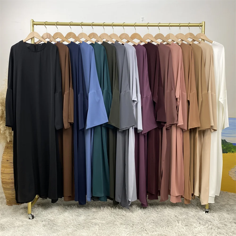 Fashion Solid Pants Two Clothing Turkish Slit Dress Ramadan Dress Muslim Abayas For Woman Moroccan Islam Casual Kebaya Clothing