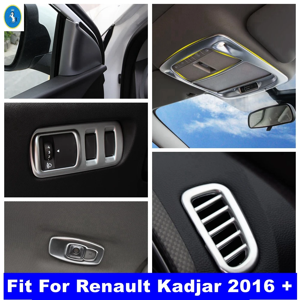 Matte Air AC Outlet Vent / Window Pillar A / Reading Lights Switch Panel Cover Trim Accessories For Renault Kadjar 2016 - 2022