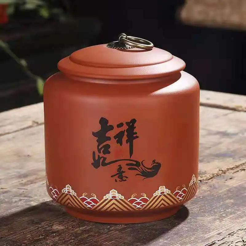 

New Purple Clay Ceramic Tea Canister Moisture Proof Home Use Gift Tea Leaf Packaging Box Tea Storage Container Danpiyun Brand