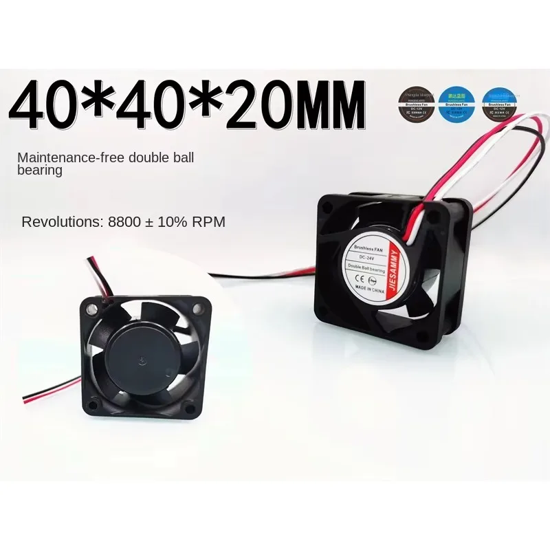 pa 40*40*20MM  double ball bearing 4020 4CM alarm function 24V 0.07A high-speed cooling fan