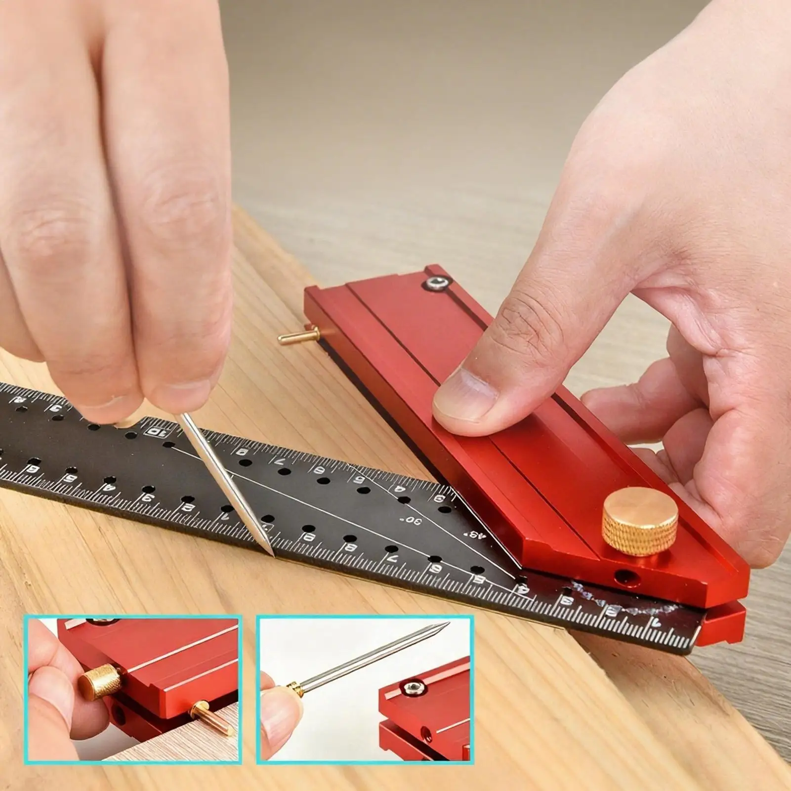 

Carpenter Square 12 Inch Metric Imperial Angle Ruler Adjustable Framing Square For Carpentry Measuring Woodworking Construction