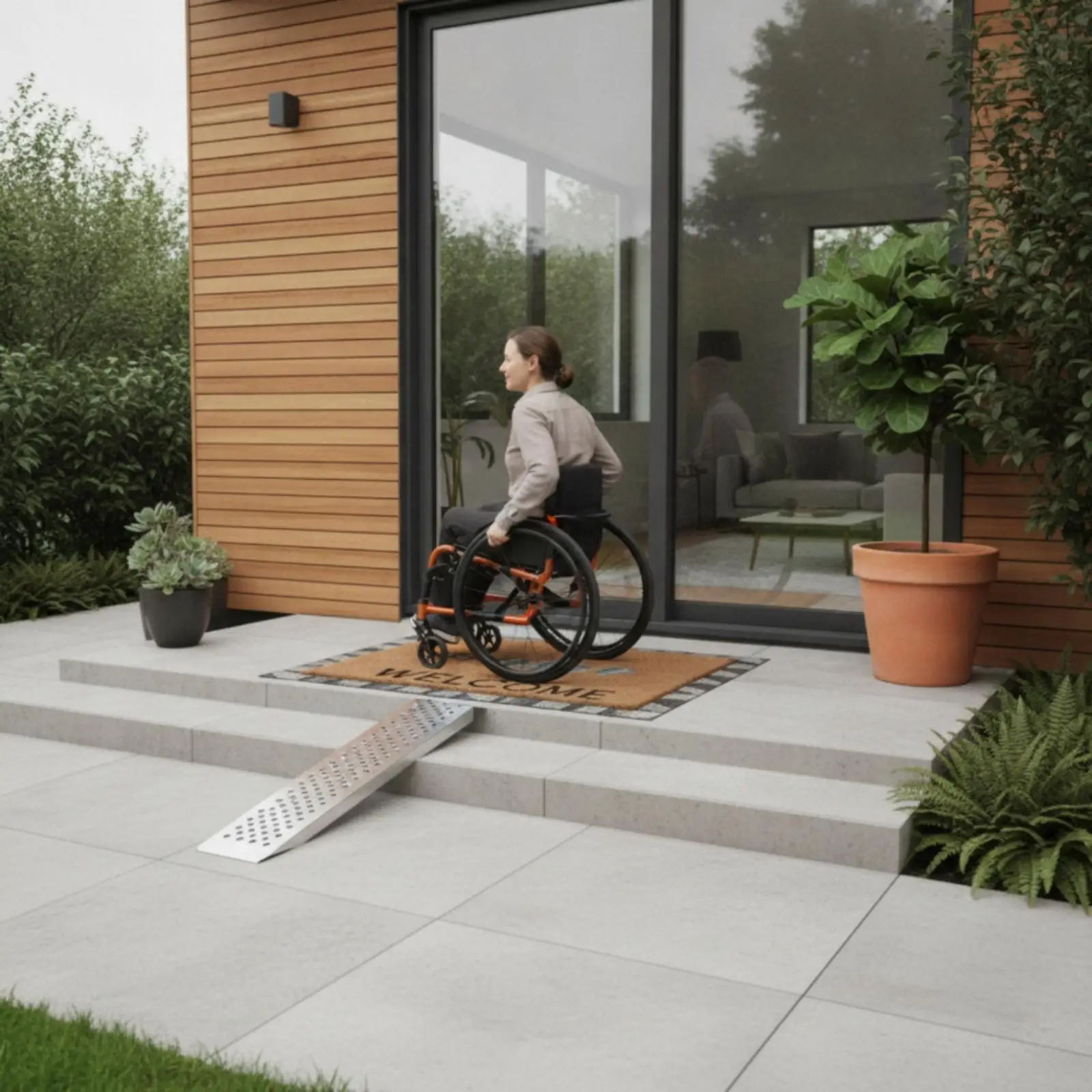 Iron Motorcycle Loading Ramp Straight Rectangular Track for Smooth Movement on Slopes