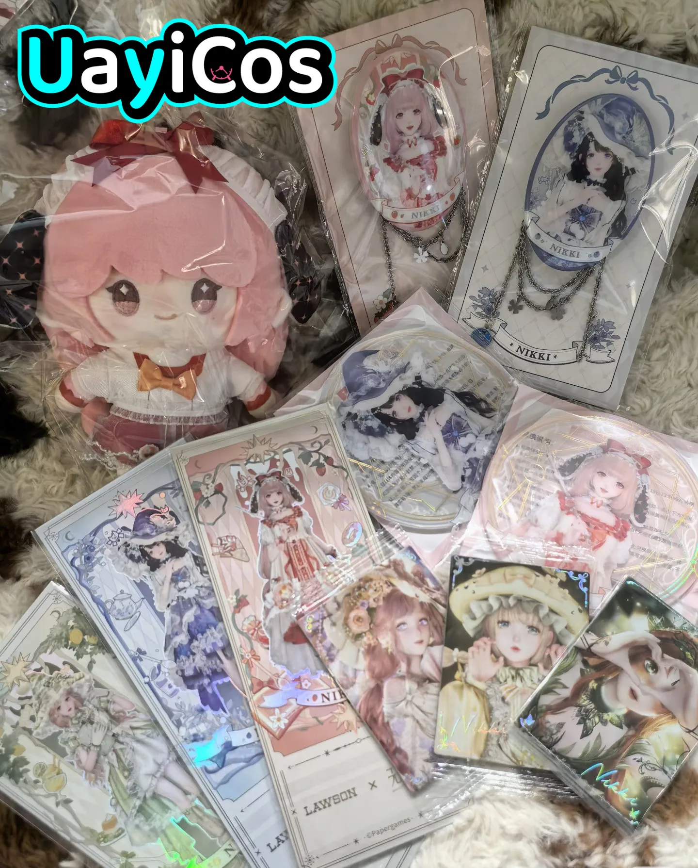 

In Stock Official Infinity Nikki X LAWSON New Collab Doll Keychain Badge Umbrella Refrigerator Magnet Coaster Anime Game Toy Gi
