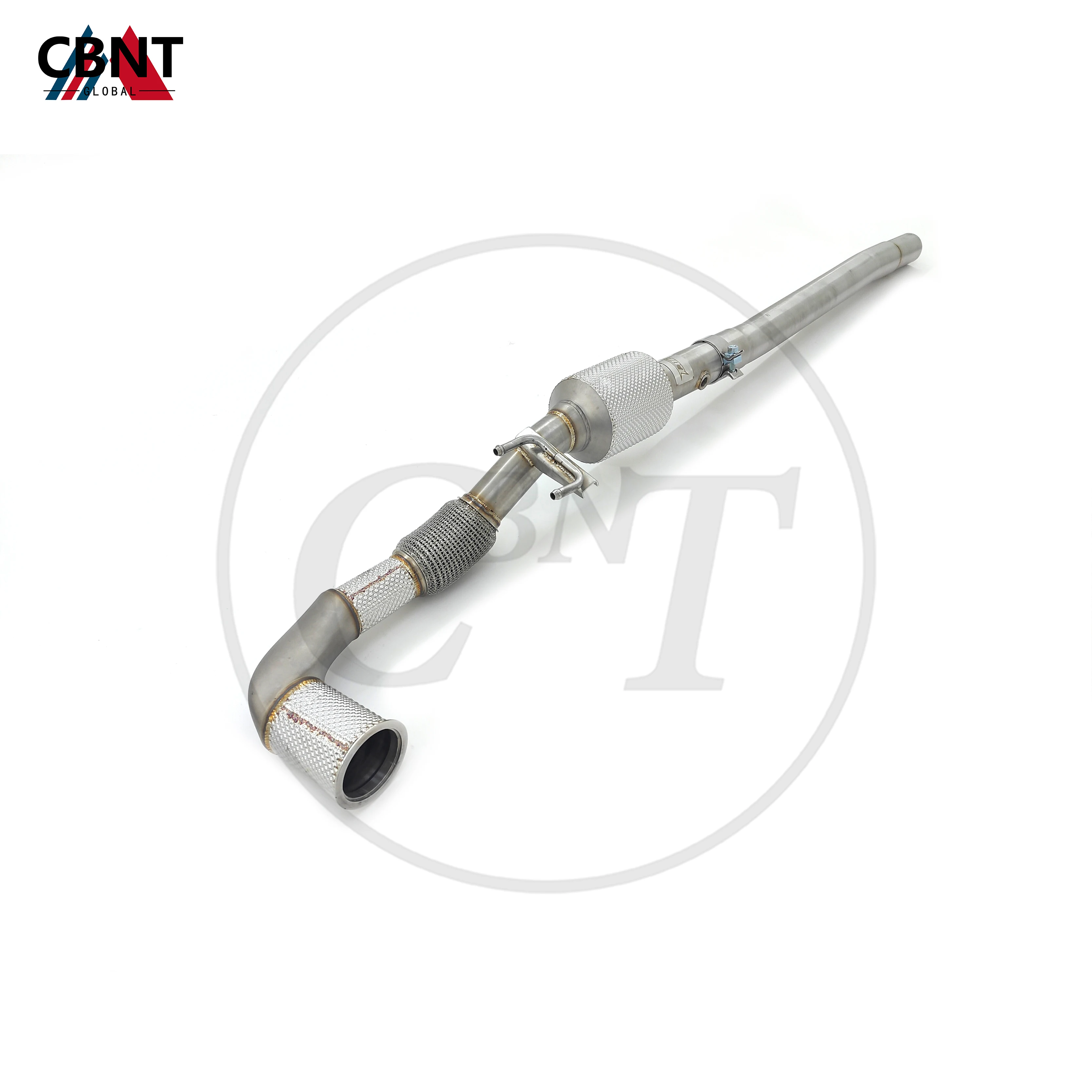 

CBNT Exhaust-pipe for Audi Q3 8U 2.0T Catted/Catless Downpipe with Heat Shield SS304 Exhaust System with Catalytic Converter