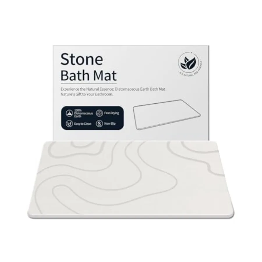 

Stone Bath Mat Diatomaceous Earth Shower Mat Non-Slip Super Absorbent Diatomite Stone Mats for Bathroom Floor/Ktichen Cuonter Q