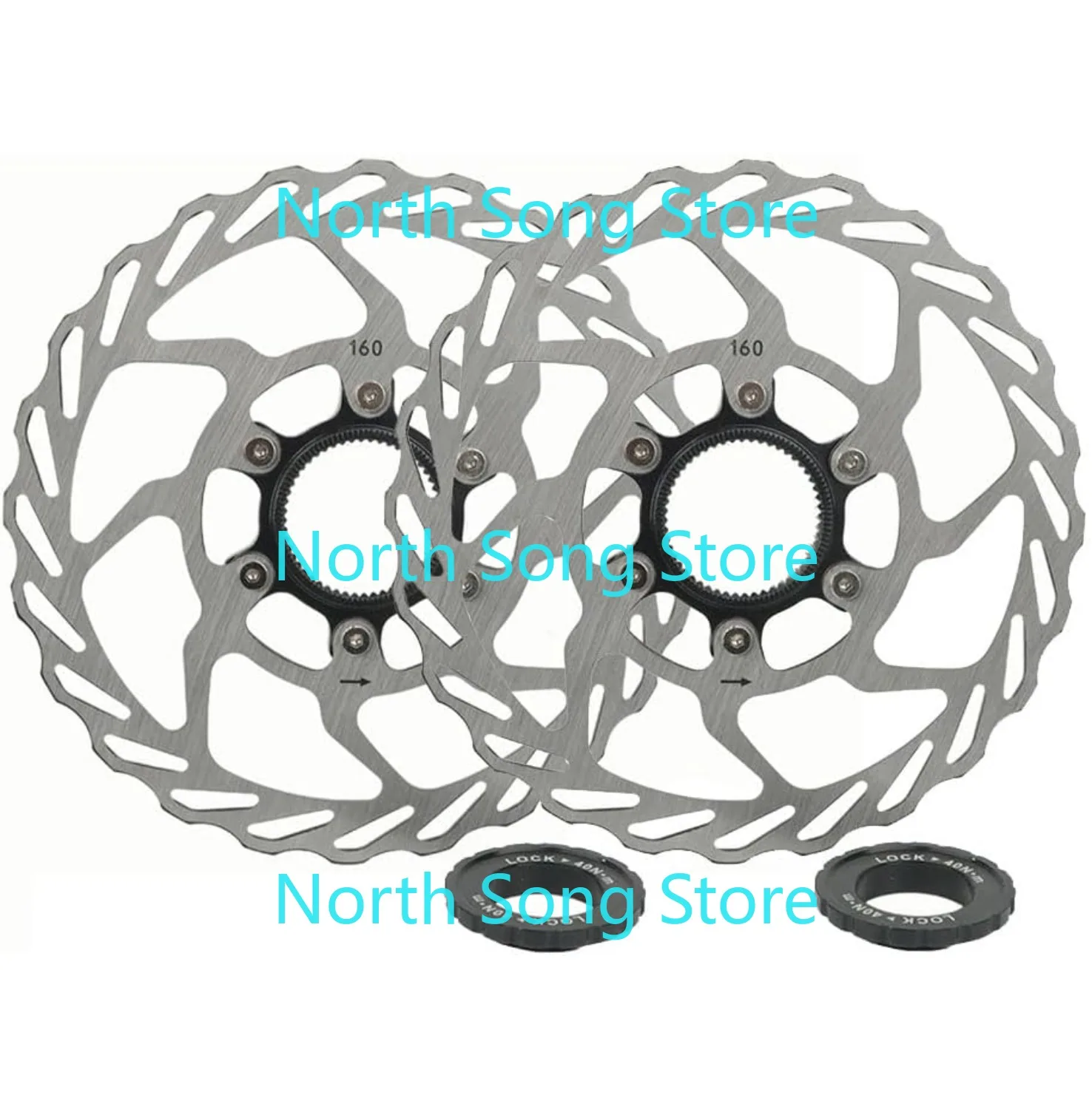 

Bibike 2Pcs 140mm/160mm/180mm Centerlock Disc Rotor with Lock Rings