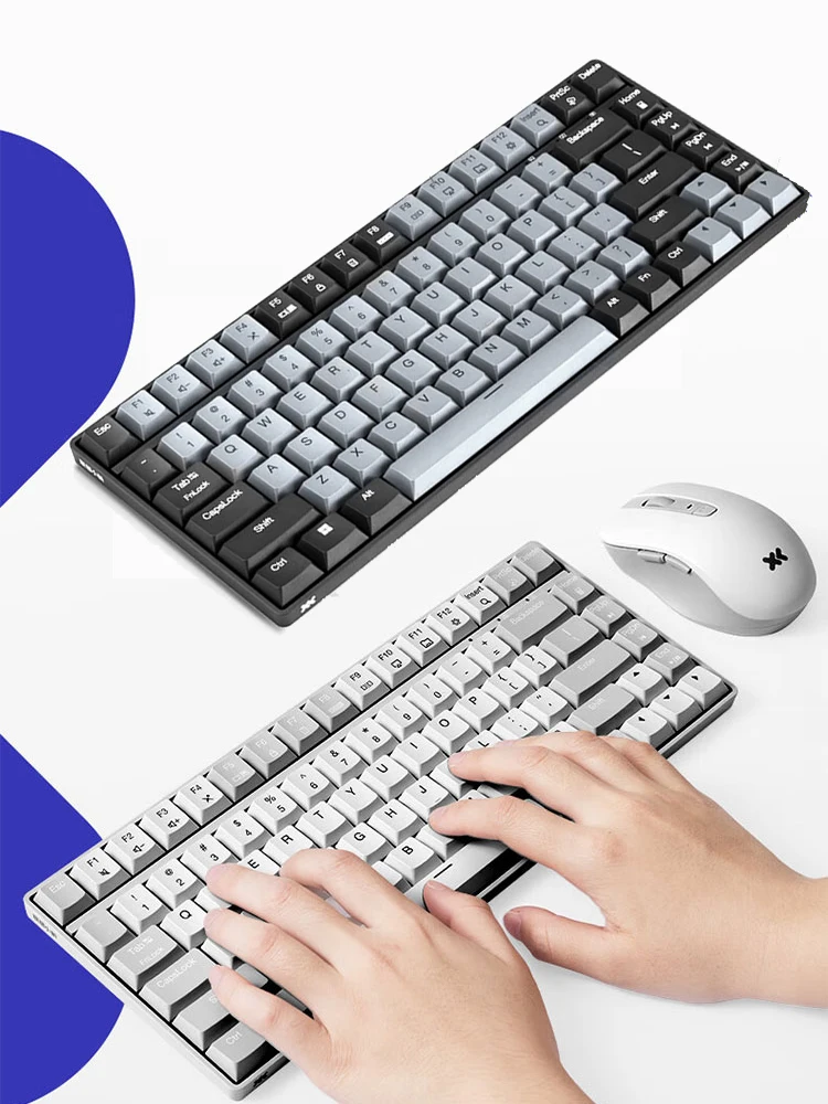Bezprzewodowy zestaw klawiatury i myszy Lenovo Xiaoxin K1 K1P do pracy, pisania, odporny na zachlapania, ergonomiczny, regulowany DPI 1600, do biura, Windows