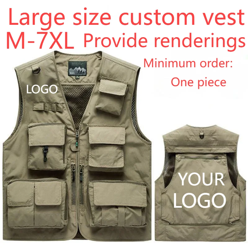 Working Vest Camouflage Vest Multi Pocket Jackets Fishing Clothing Large Size Tactical Sleeveless Jacket Luxury Camping Hunting