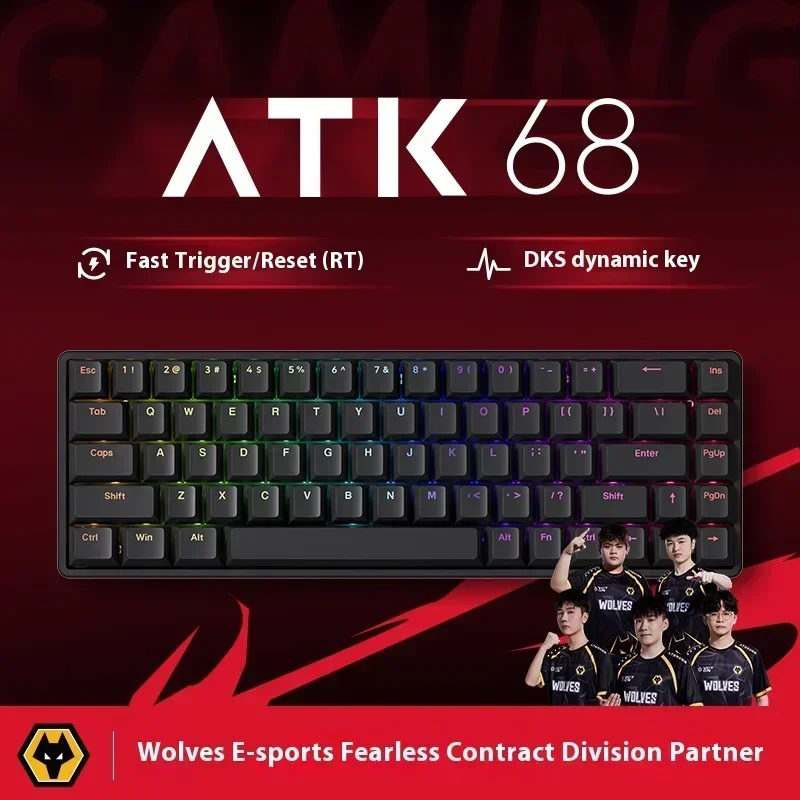 ATK68 Magnetic Axis Mechanical Keyboard SMART SPEED PBT RGB 68 Key Aluminum Alloy Gaming Keyboard PC Gamer for Valorant