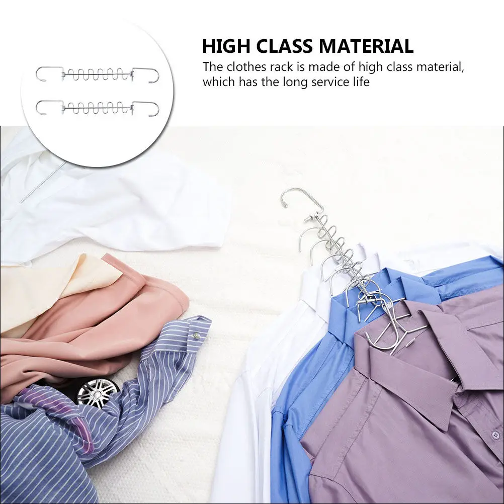 2Pcs Multi-Functional Clothes Racks Simple Structure Multi-Hole Design Hanger for Clothes Drying Storage