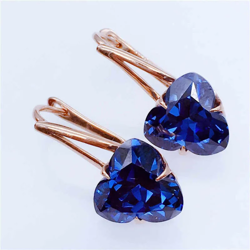 585 purple gold fashion new product sapphire rings for women plated 14K rose gold luxury classic elegant jewelry Adjustable