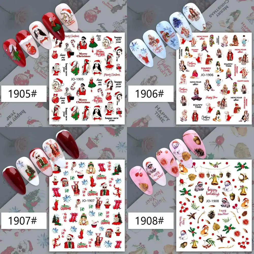 Colorful Christmas Nail Art Decoration Sticker 1 Pcs perfect for holiday nails Add some festive sparkle to your manicure with th