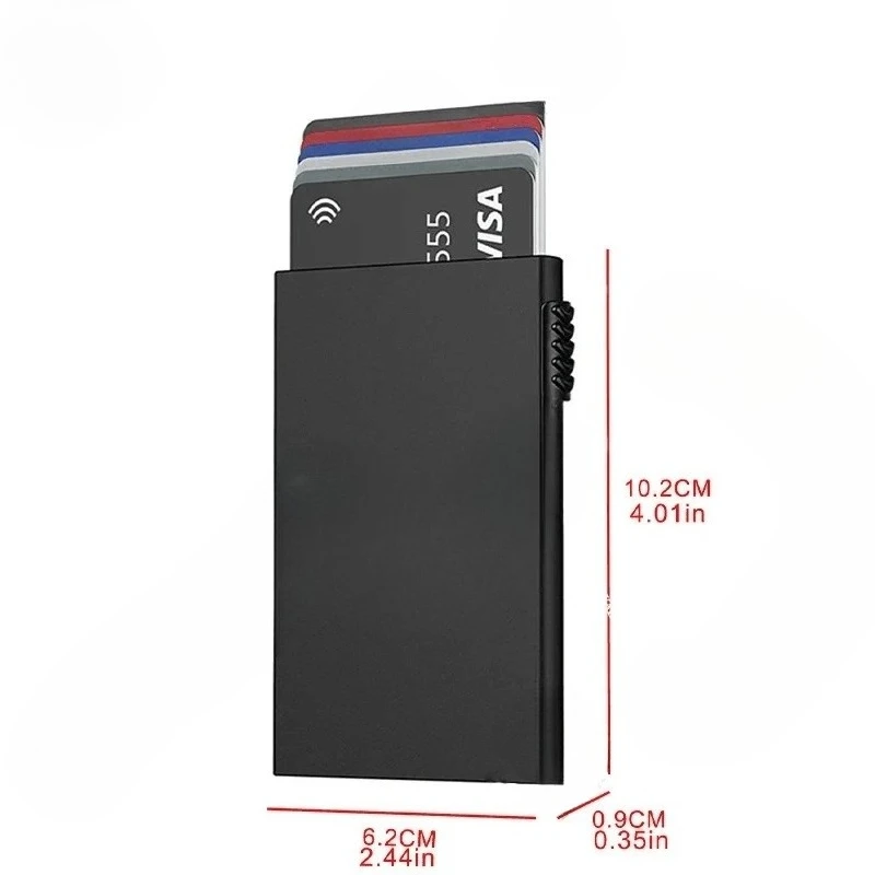 Rfid titular do cartão de crédito carteiras inteligentes homens id banco titular do cartão caso metal fino pop up alumínio minimalista carteira presente luxo