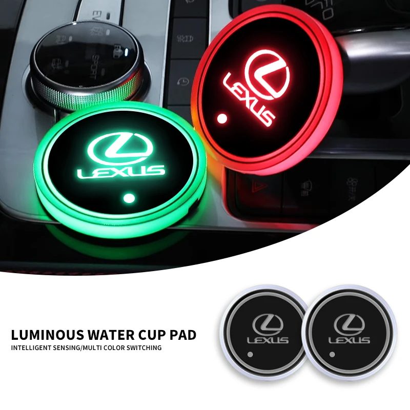 

Car Sticker 1/2pcs Car USB Charging Luminescent Cup Pad Interior Atmosphere Lamp For Lexus ES300 RX330 RX300 GS300 IS250 IS200 C