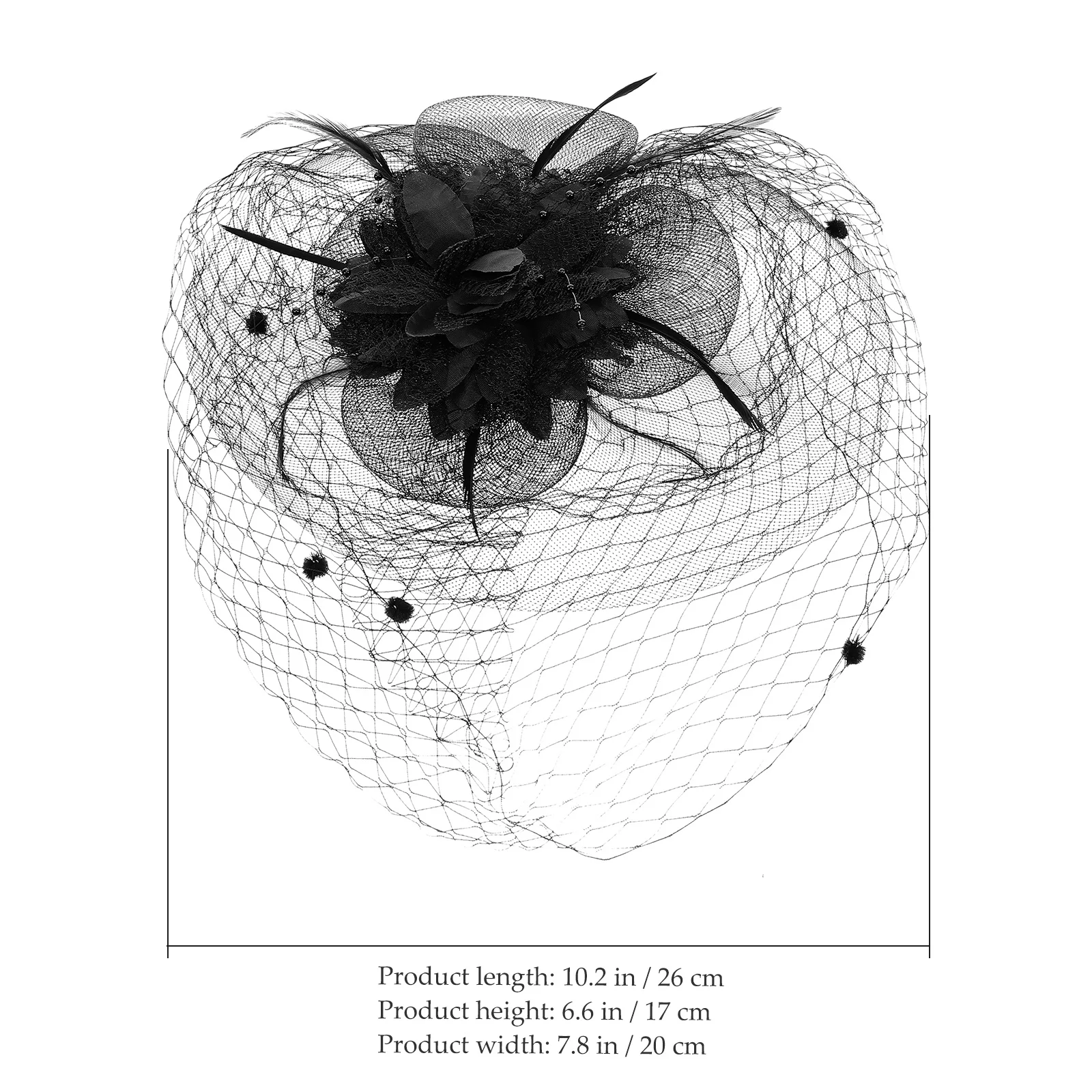 قبعة زهرة فاسيناتور، غزل شبكي، غطاء رأس أنيق خفيف الوزن لحفلات الزفاف وحفلات الشاي وإكسسوارات شعر الزفاف #3