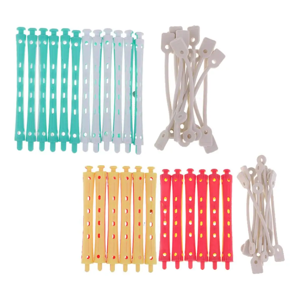 헤어 컬러 파마 막대 미용 롤러, 플라스틱 원형, 키트 당 24 개