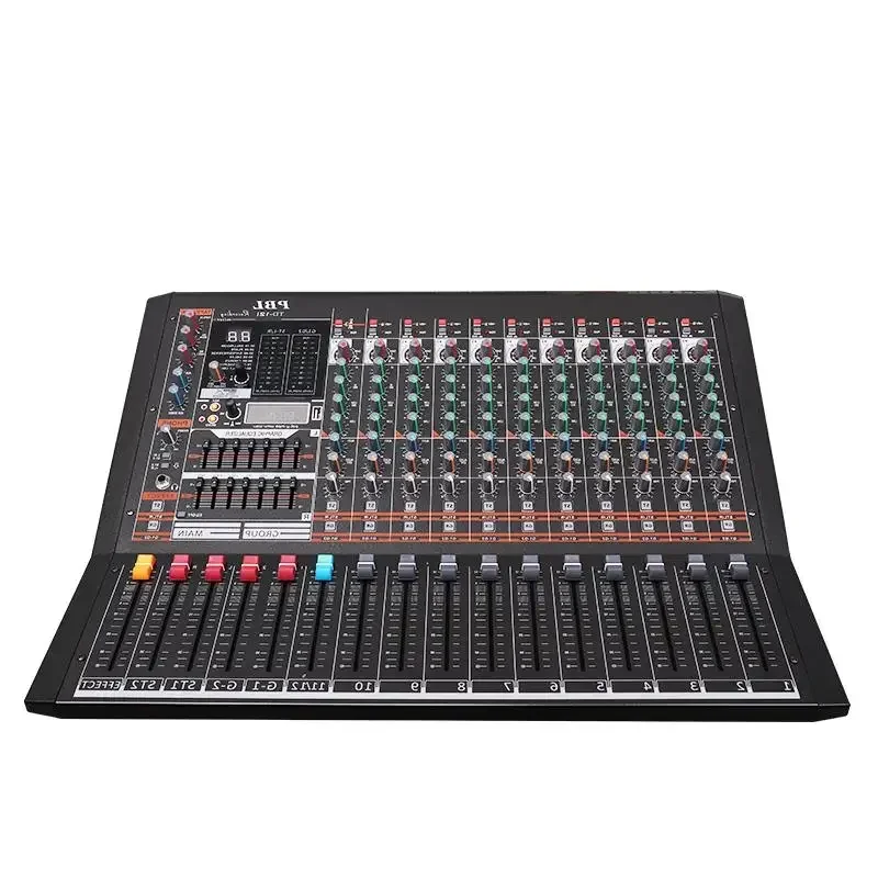 Consola mezcladora Mezclador de audio y vídeo digital profesional Mezclador de sonido de 8 12 y 16 canales con alimentación fantasma de 48 V