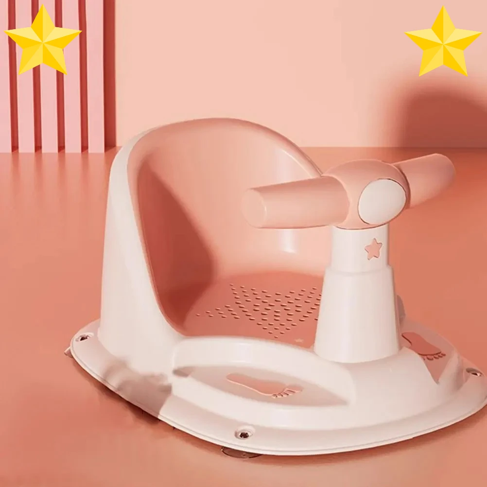 ‌Ergonomic Baby Bath Seat for 6-12 Months - Anti-Slip Toddler Shower Chair, Safe Newborn Bathing Support with Suction Cups