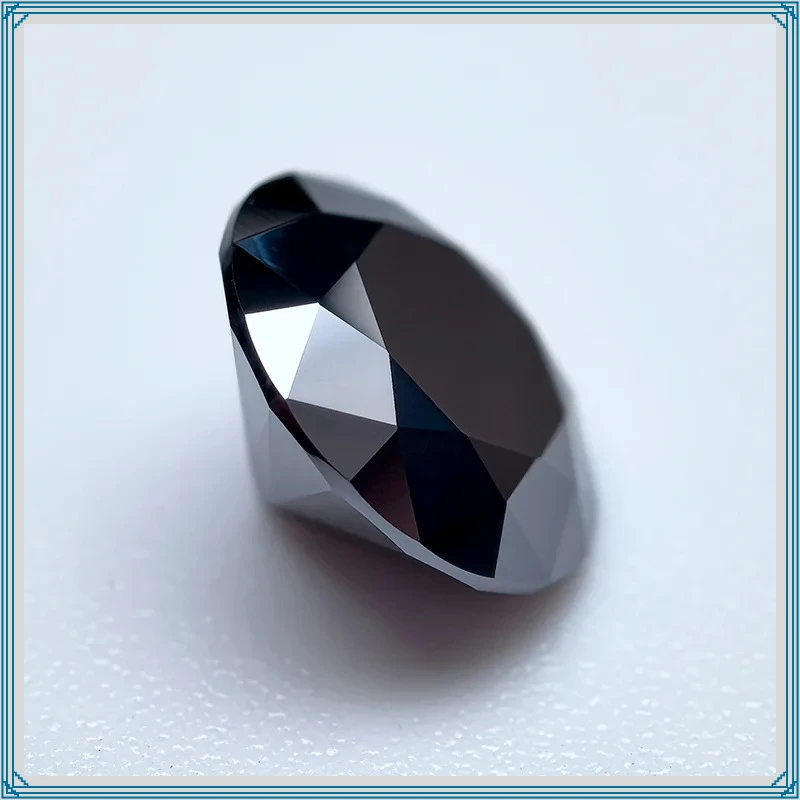 Moissanit-Stein, runde Form, schwarze Farbe, DIY-Anhänger, Schmuckherstellung, Ring, Halskette, Ohrringe, Hauptmaterialien, Zertifikat – Detail 5