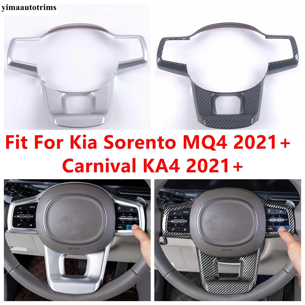 

Steering Wheel Frame Decoration Cover Trim For Kia Carnival KA4 2020 - 2024 / Sorento MQ4 2021 - 2024 Carbon Fiber Accessories