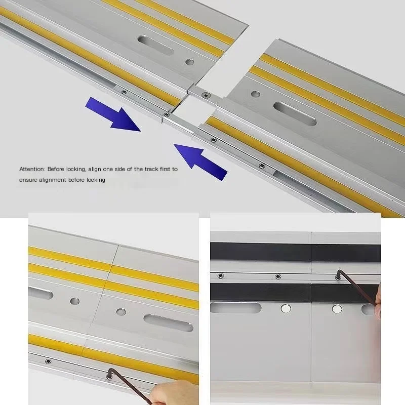 Track Saw Guide Rail Aluminum Extruded Guided Rails for Circular Saw Track Repeatable Rip Cuts & Optimized Bevel & Straight Cuts