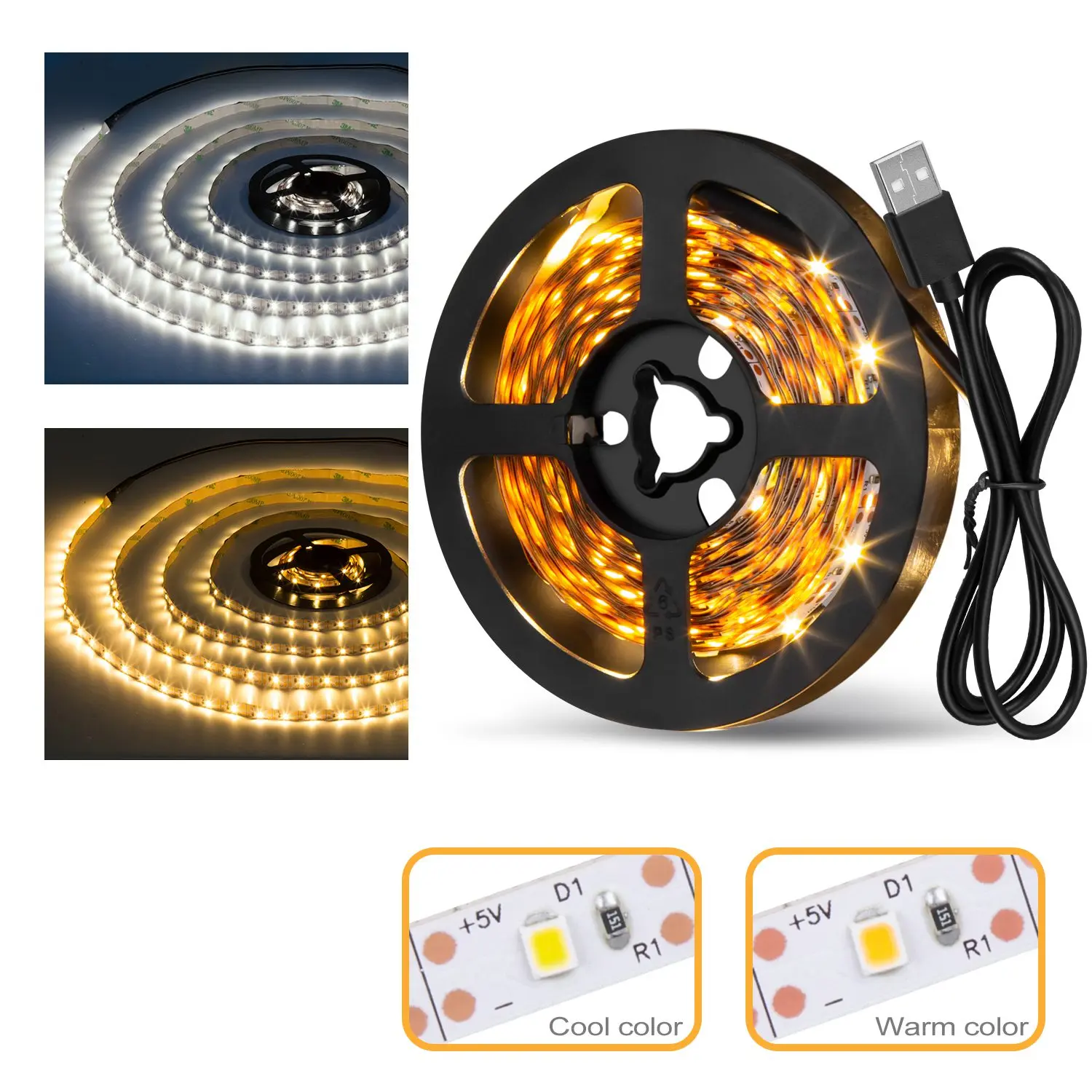 PORK-Внутренняя светодиодная лента 5 В USB-лампа 2835 Tiras Светодиодная лента Подсветка телевизора Освещение спальни