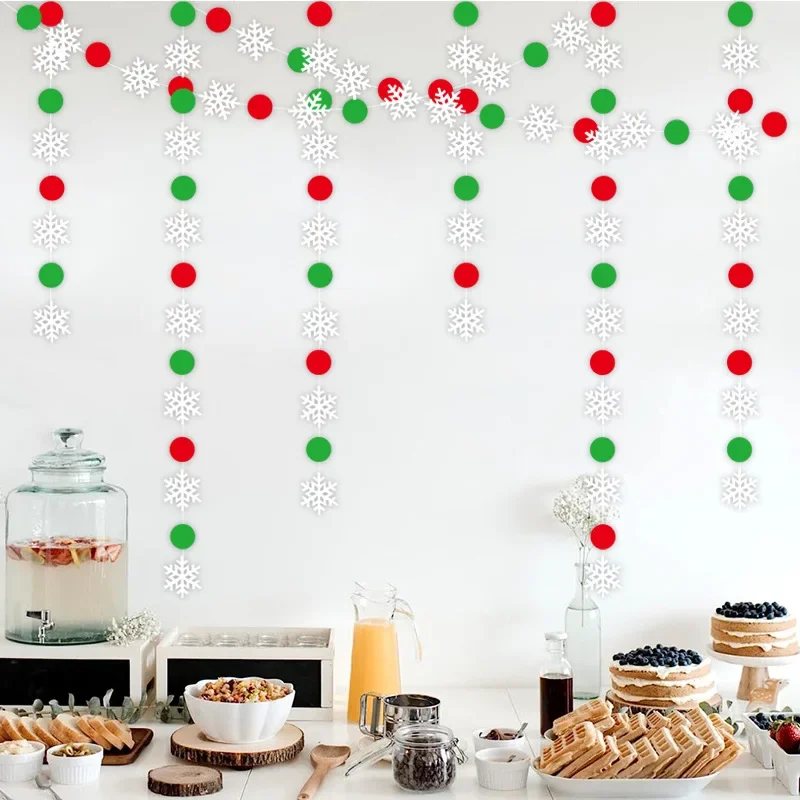Winter Wonderland Party Decoration Frozen Birthday Party Paper Snowflake Garland Hanging for Christmas Snow Decorations for Home view 2