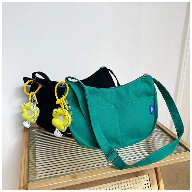 

Женская модная легкая маленькая сумка для покупок с диагональным плечом, корейское издание, простые и универсальные холщовые сумки в стиле поп-арт для кампуса