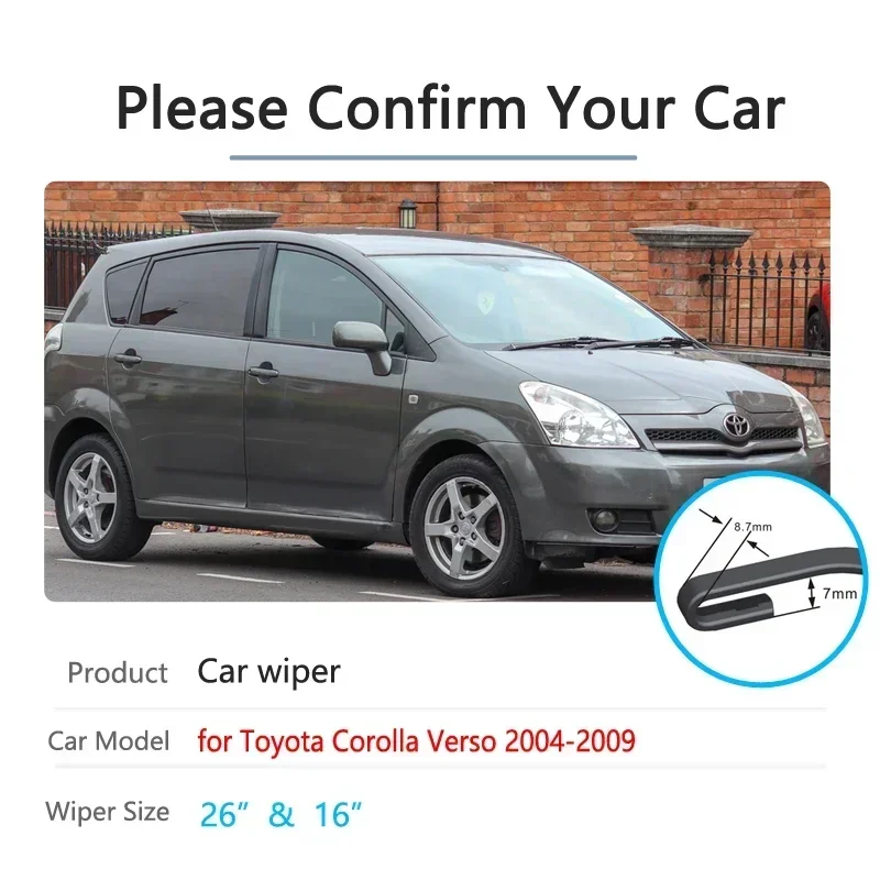 For Toyota Corolla Verso AR10 2004~2009 Front Windscreen Windshield Wipers Car Accessories 2005 2006 2007 2008 Car Wiper Blade