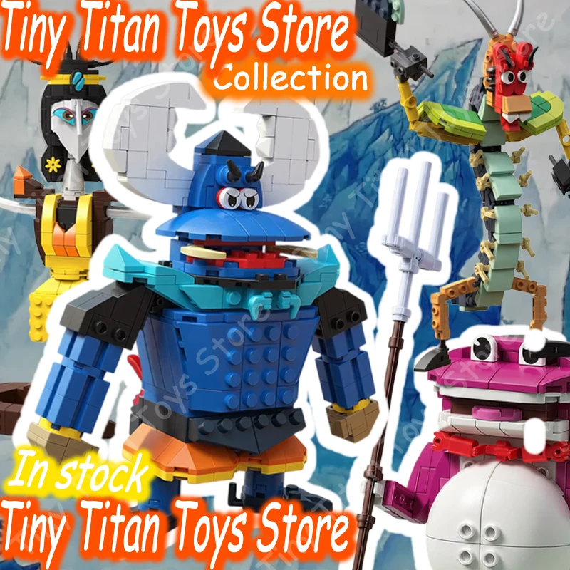 

Оригинальный набор строительных блоков Calabash Brothers Little Monster, игрушка-головоломка, подарок на день рождения для мальчиков, любителей китайского аниме