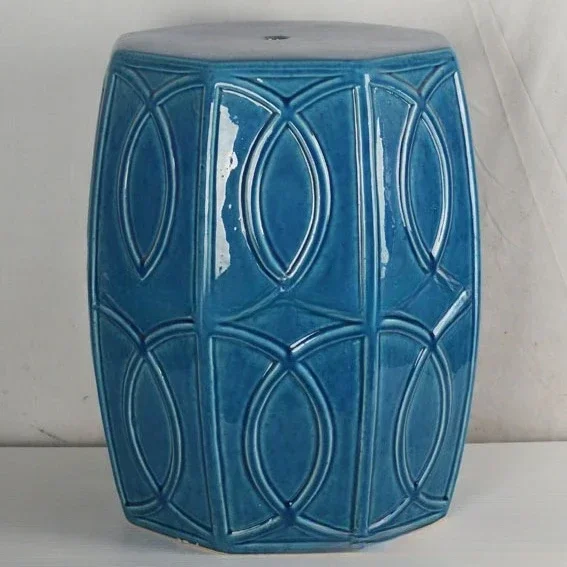 

Phoenix eye dark blue retro American European ceramic stool