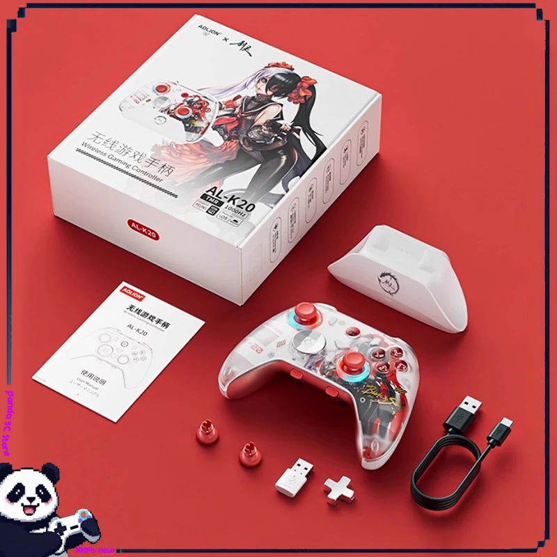 Aolion K20 Gamepad Switchpc الكمبيوتر البخار أنيمي أذرع التحكم في ألعاب الفيديو Rgb Tmr Hall مع جهاز شحن ملحقات الألعاب الحسية