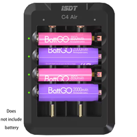 ISDT C4 Air 4A 6 Slots USB Type-C input Smart Charger with APP Connection for AA AAA Li-ion Rechargeable Battery