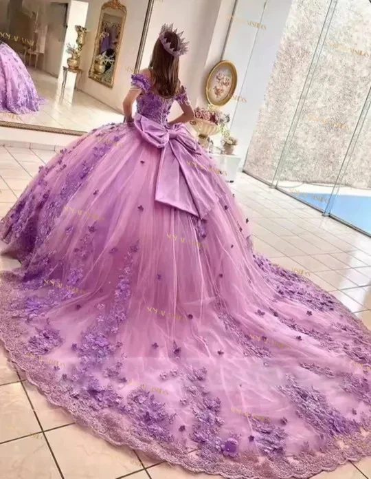 Lilac Purple Party Dress 15 Quinceanera Dresses Ball Gown Classic Off The Shoulder Prom Dress Customized Dresses For Quinceanera