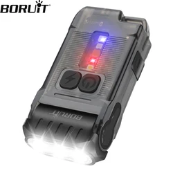 BORUiT V15 EDC Flashlight 80°Head Swivels LED Keychain Light 1200LM 10 Modes Type-C Rechargeable Work Light Camping Lantern