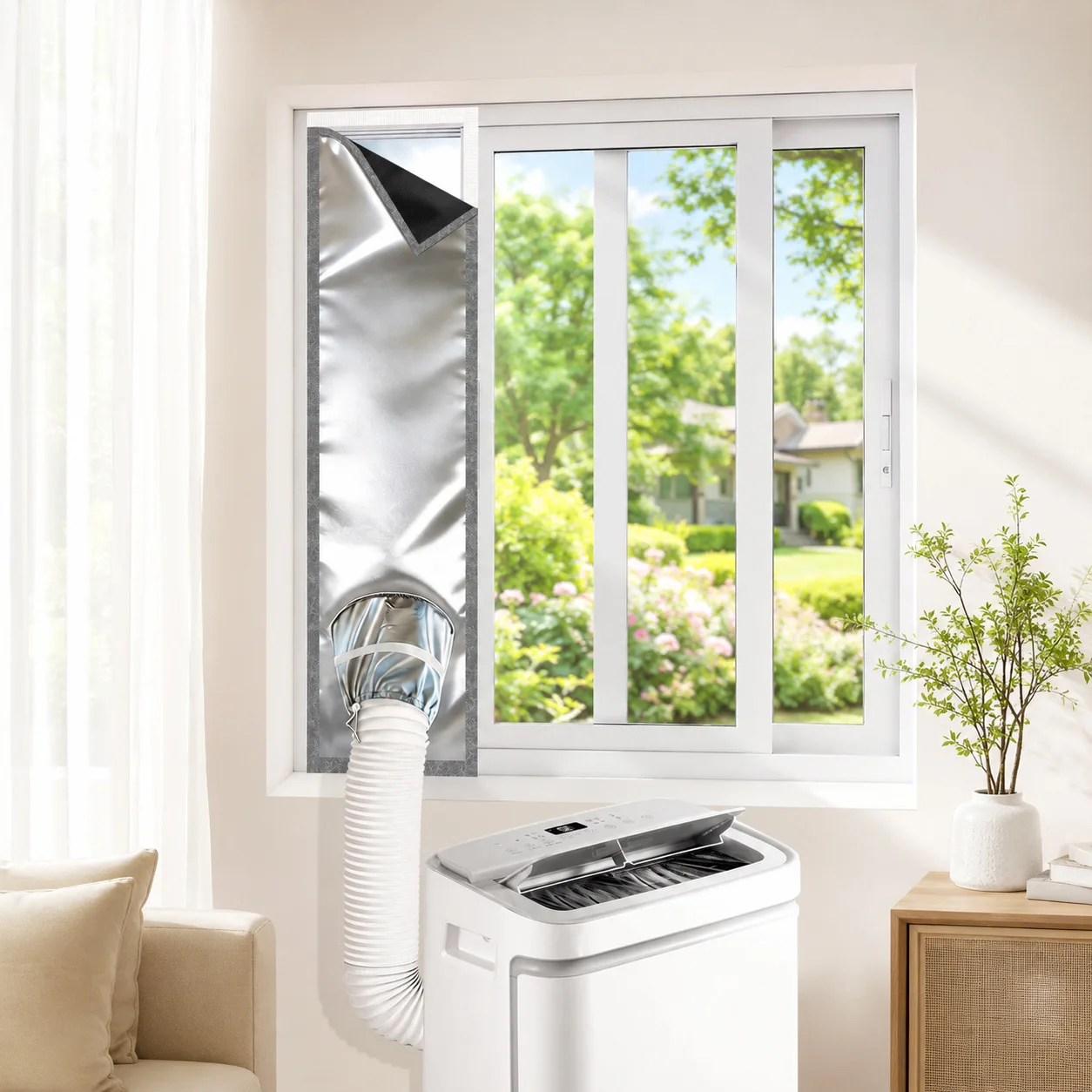 New Thick Silver Coated AC Seal Cloth, Shading Dustproof Thermal Fabric Reducing Hot Cold Air Exchange