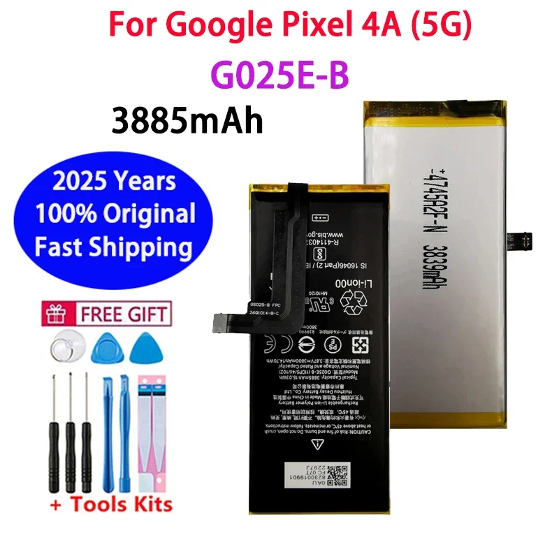 2025 Years 100% Original High Quality G025E-B 3885mAh Phone Replacement Battery For Google Pixel 4A 5G Version Batteries Bateria