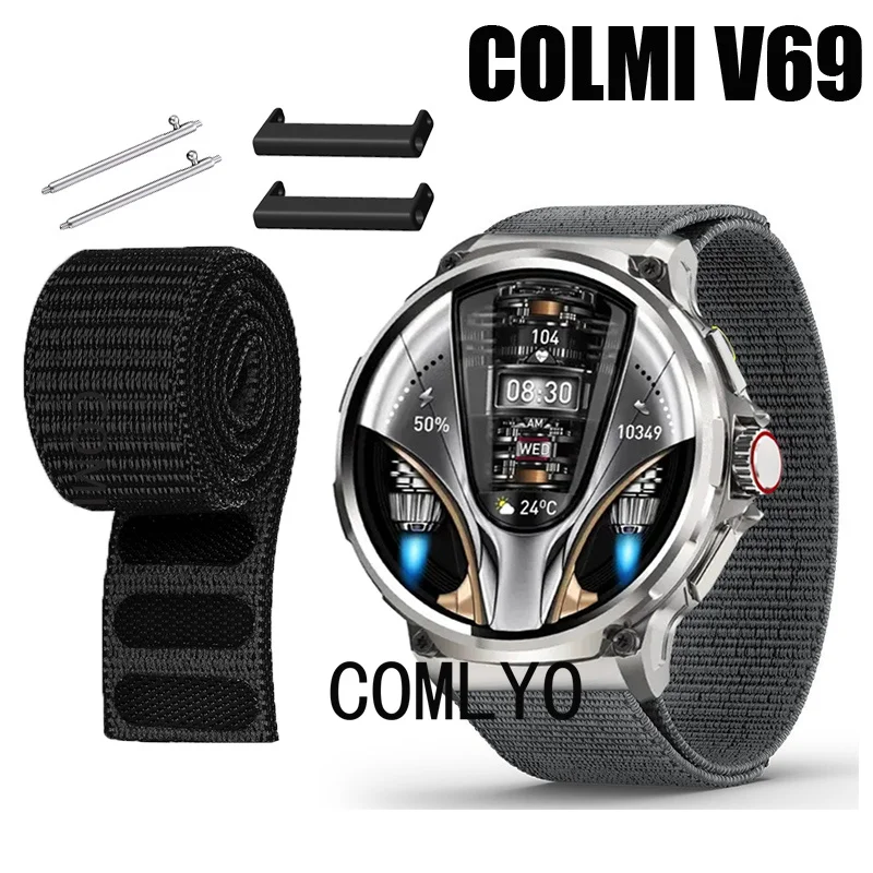 NEW Watchband For COLMI V69 Strap Nylon Watch Band Hook&Look Soft Belt