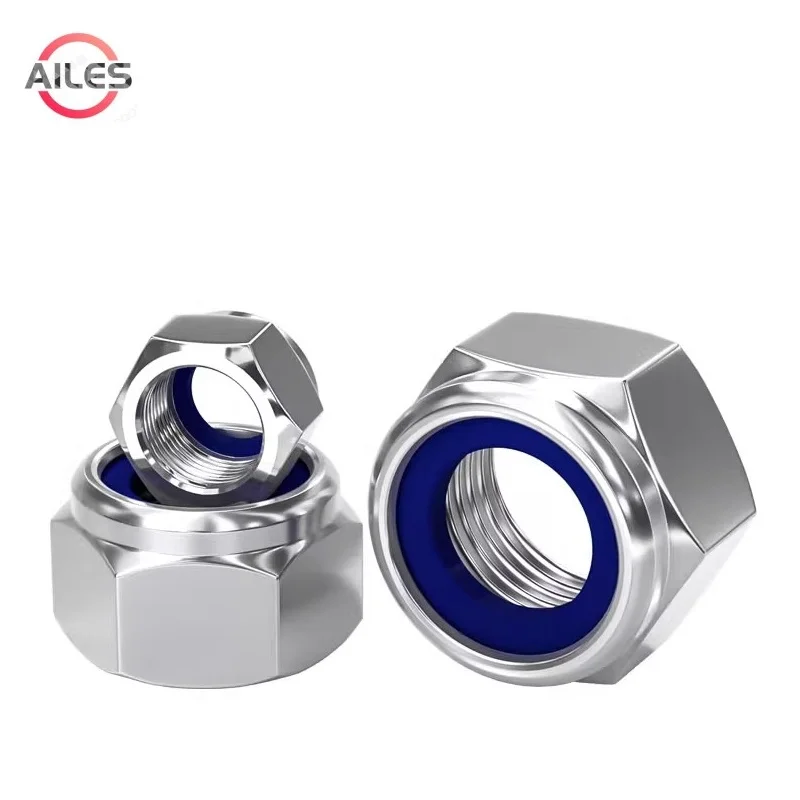 

304 Stainless Steel UNF Fine Pitch Thread Nylon Insert Lock Nuts 0.75 1.0 1.25 1.5 2mm Pitch Nylon Lock Nut