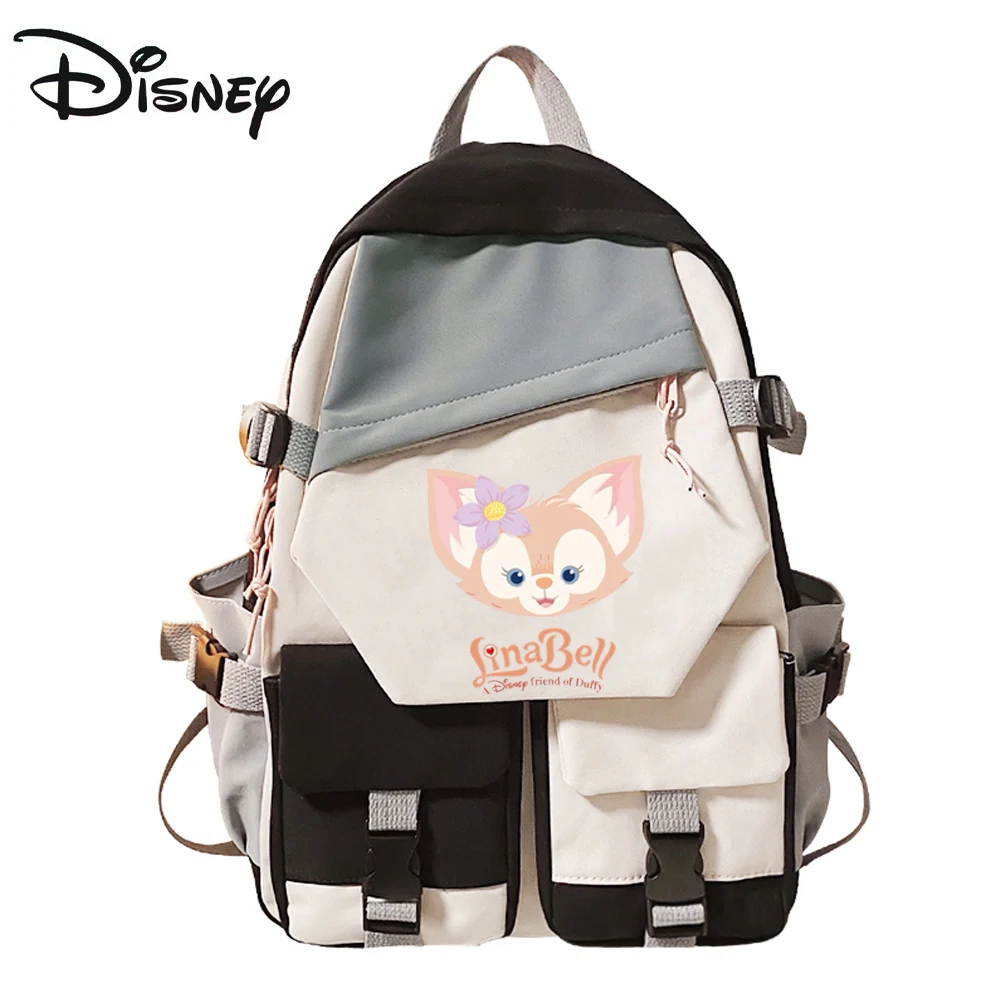 Disney Backpack Boys Girls Kawaii Lina Bell Cartoon Schoolbag Teenager Back To School Schoolbag Waterproof Laptop Bag Kids Gifts