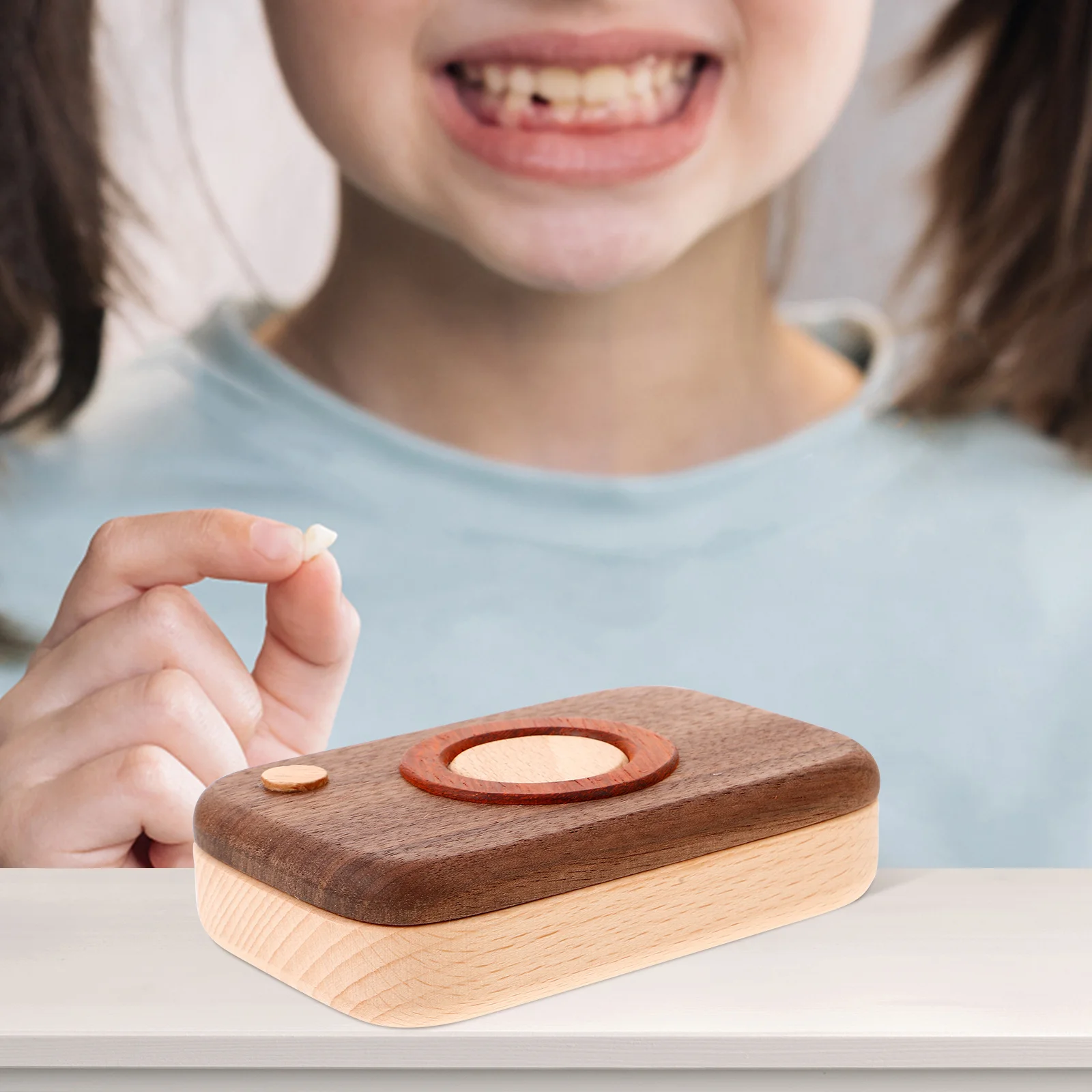 

Деревянная коричневая коробка для первого зуба, контейнер для хранения волос плода, детский коллекционер, органайзер для зубов, коробка для первого молочного зуба, контейнер